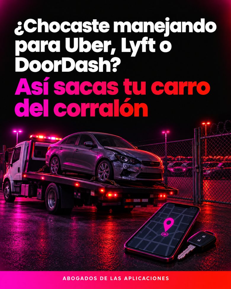 Carro remolcado en un corralón de noche — Abogados de las Aplicaciones